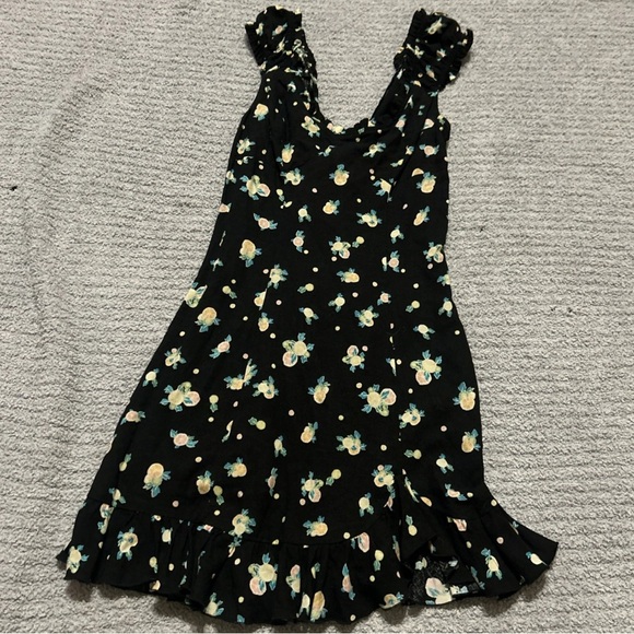 Free People Womens Like A Lady Citrus Floral Printed Mini Dress Black Size Small - Picture 4 of 8